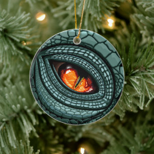 Ursprüngliches Reptilien-Raubtier-Auge Keramik Ornament