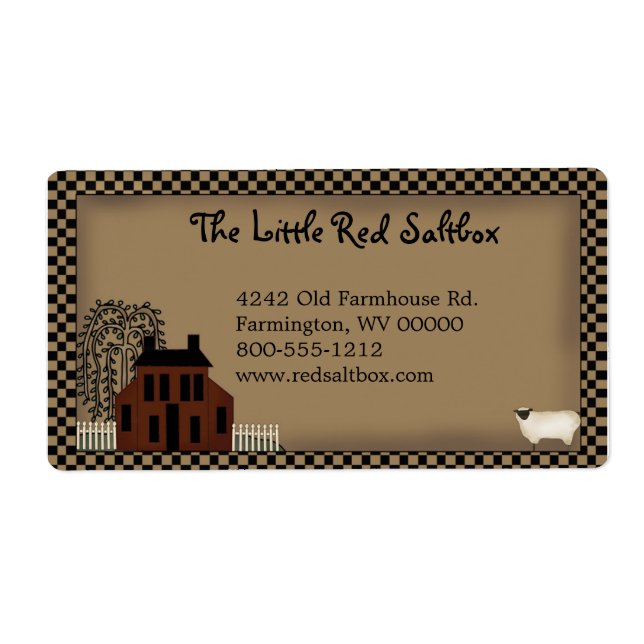 Ursprüngliches Saltbox-Haus-Versandlabel (Vorne)