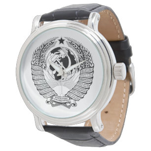 Ursprüngliches schwarzes Staats-Emblem der UDSSR Armbanduhr