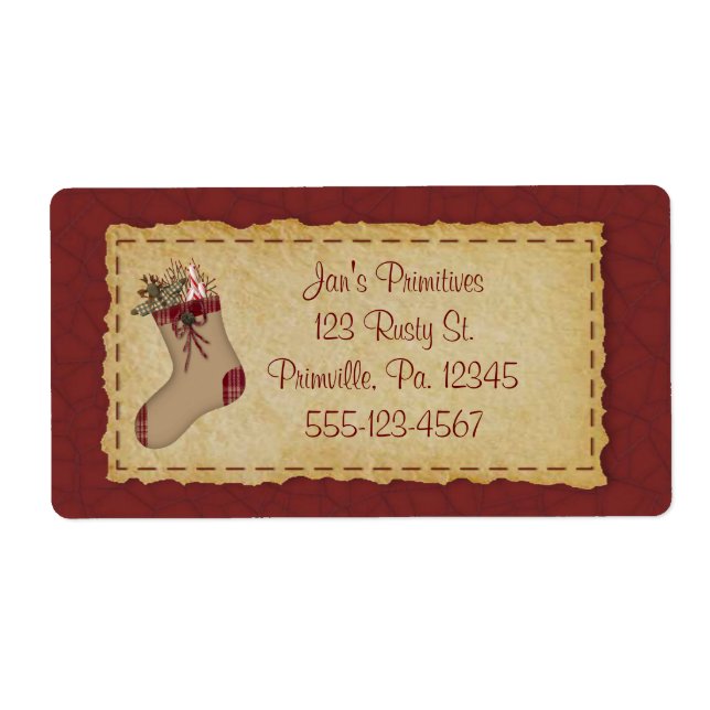 Ursprüngliches Strumpf Holiday Business Label (Vorne)