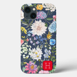 Ursprüngliches Weibchen-Aussehen Navy-Blau-Blütenm Case-Mate iPhone Hülle