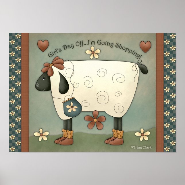 Ursprüngliches Whimsical Sheep Poster (Vorne)