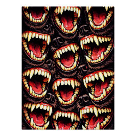 Ursprüngliches Wolfspack Fletschende Fänge Horror Poster