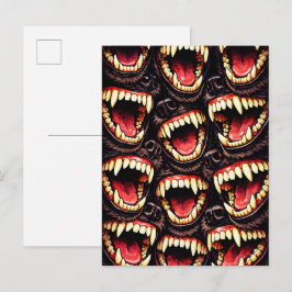 Ursprüngliches Wolfspack Fletschende Fänge Horror Postkarte