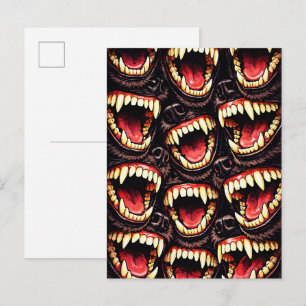 Ursprüngliches Wolfspack Fletschende Fänge Horror Postkarte