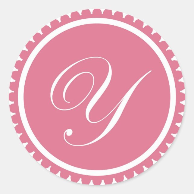 Ursprüngliches Y-Princess-Monogramm-Siegel-Gastges Runder Aufkleber (Vorderseite)