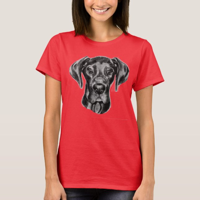 Ursprüngliches Zeichnen des großen Dänen von Carol T-Shirt (Vorderseite)