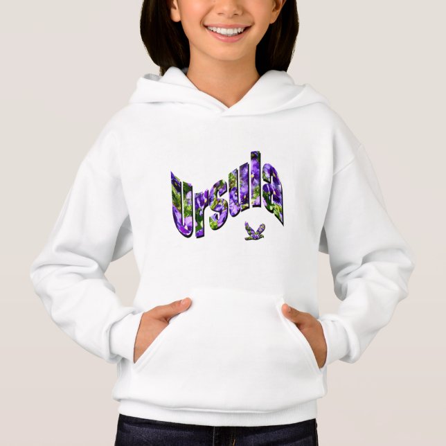 Ursula, Floral Girls Name Logo, (Devant)