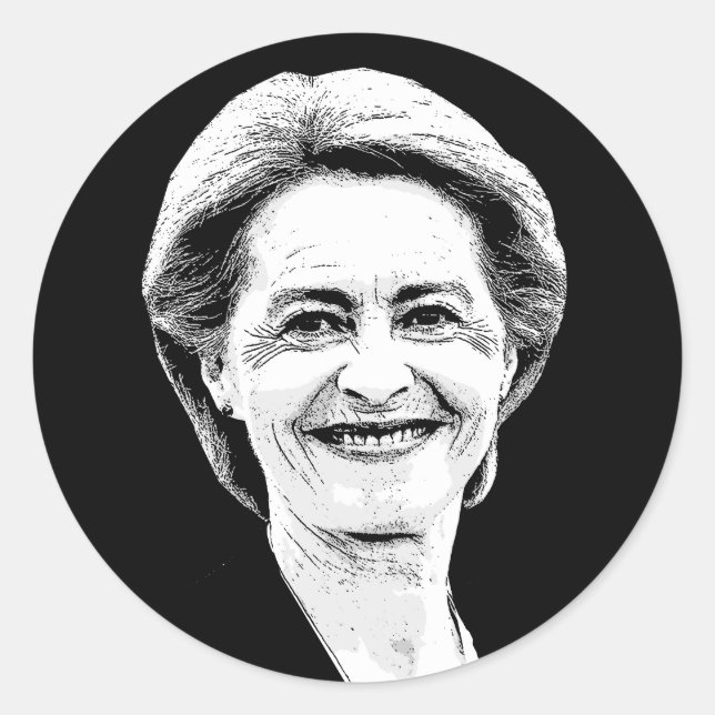 Ursula von der Leyen Runder Aufkleber (Vorderseite)