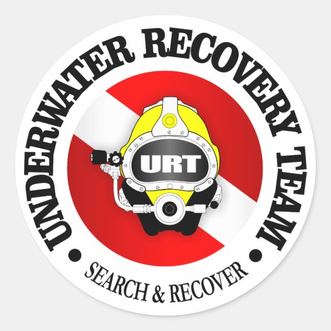 URT (Unterwasser-Erholung-Team) Runder Aufkleber (Vorderseite)