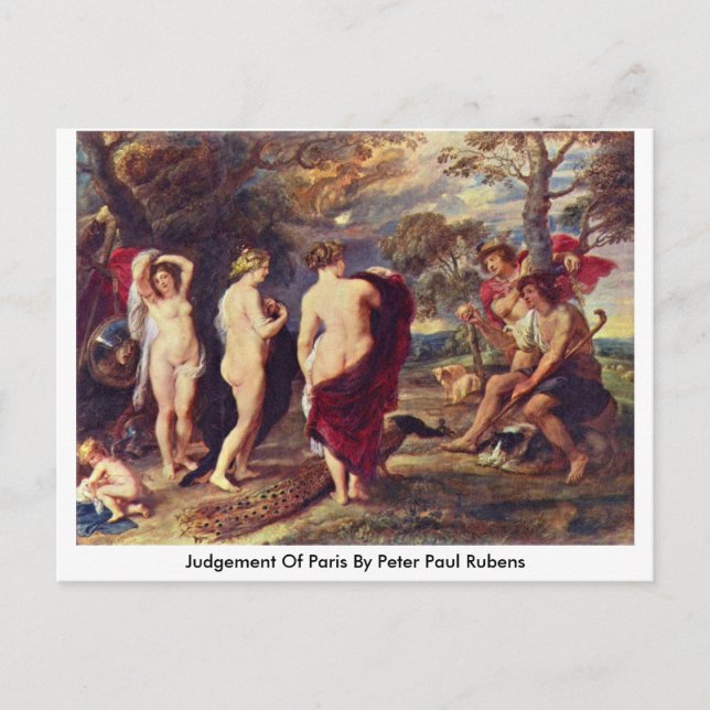 Urteil in Paris von Peter Paul Rubens Postkarte (Vorderseite)
