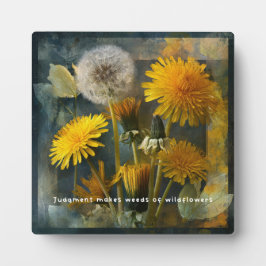 Urteil macht Unkraut aus Wildblumen Zitat Kunst Fotoplatte