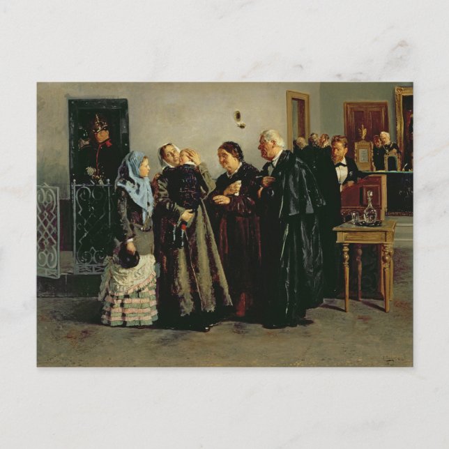 Urteil "Nicht schuldig", 1882 Postkarte (Vorderseite)