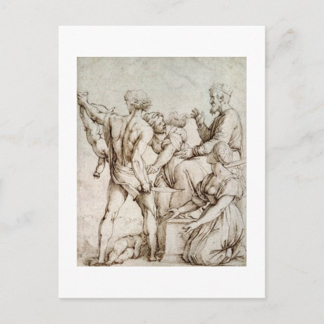Urteil Solomon (Stift & Tinte) Postkarte (Vorderseite)