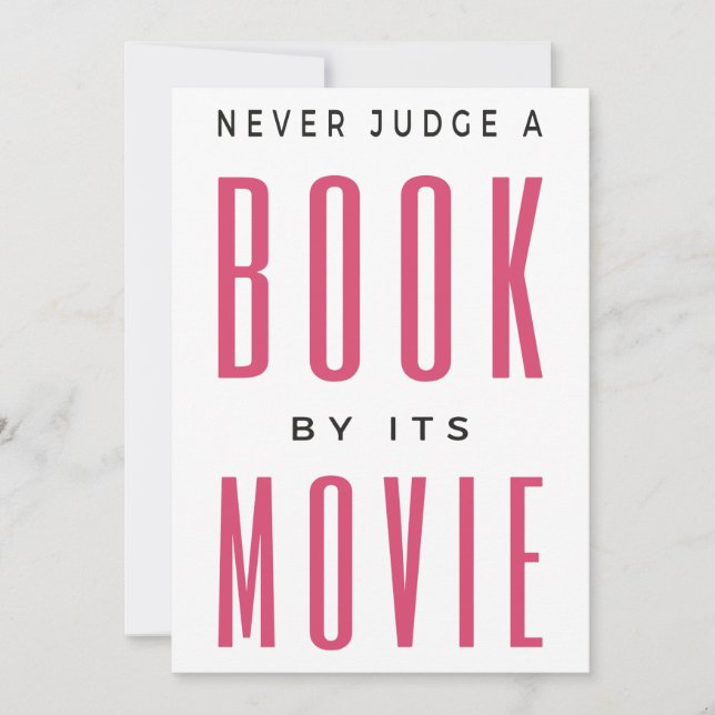 Urteile nie ein Buch nach seinem Film I Einladung (Vorderseite)