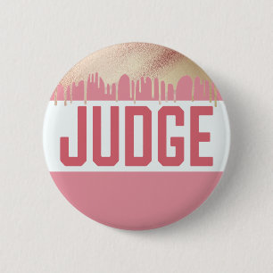 Urteilsspruch Elegante Rose Gold Moderner Richter Button