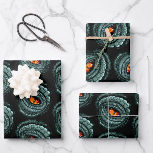 Urtierliches Reptilien-Raubtier-Auge-Geschenk-Anhä Geschenkpapier Set