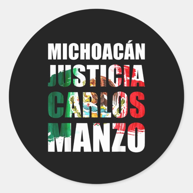 Uruapan Michoacán México, Carlos Manzo, Mexicans M Runder Aufkleber (Vorderseite)