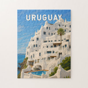 Uruguay Casapueblo Illustration Reise Kunst Vintag