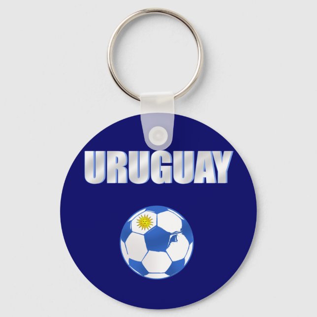 Uruguay coole Ball-Futbol-Fans La Celeste Liebe Schlüsselanhänger (Vorderseite)