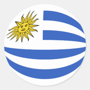 Uruguay Fischaugen-Flaggenaufkleber Runder Aufkleber