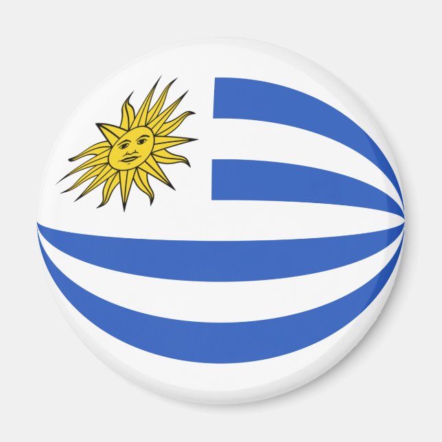 Uruguay Fisheye Flag Magnet (Vorne)