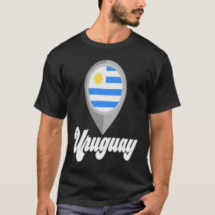Uruguay Flag Button I Liebe Uruguay Reise T-Shirt