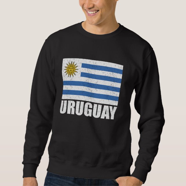 Uruguay Flag Grunge Vintag Souvenir Uruguay Sweatshirt (Vorderseite)