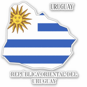 Uruguay Flag Map Aufkleber