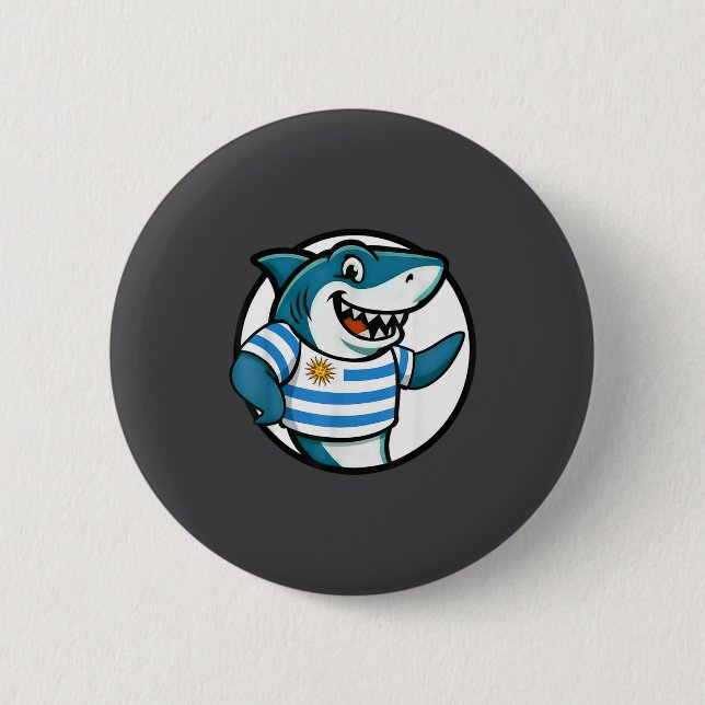 Uruguay Flag Shark Funny Uruguayan  Button (Vorderseite)