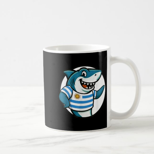 Uruguay Flag Shark Funny Uruguayan  Kaffeetasse (Rechts)