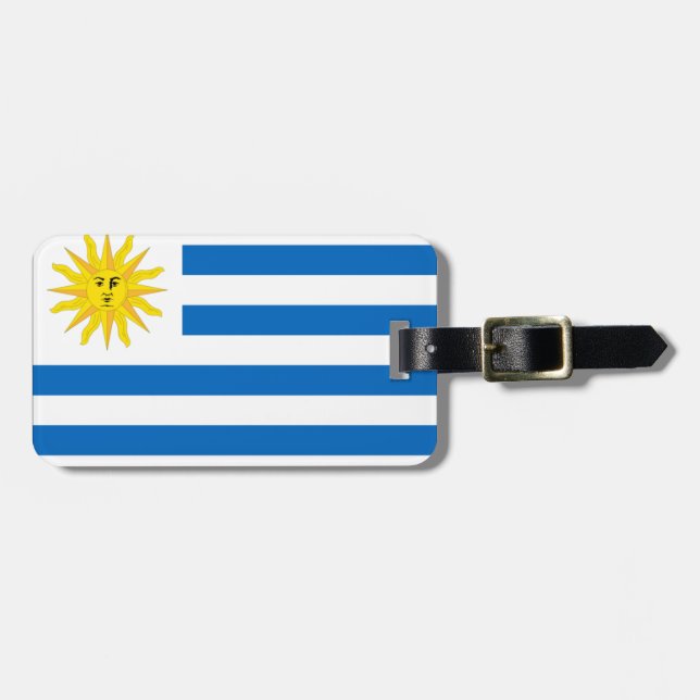 Uruguay-Flagge Gepäckanhänger (Vorderseite horizontal)