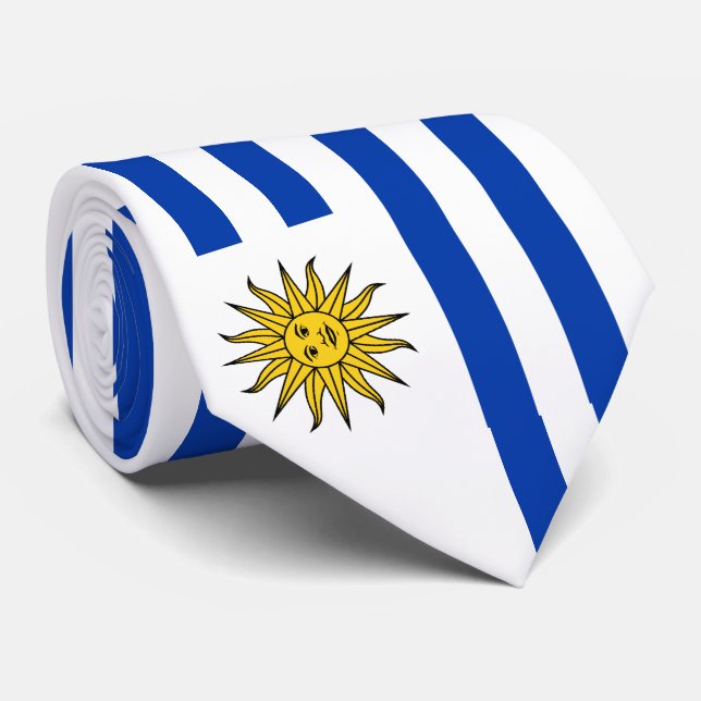Uruguay-Flagge Krawatte (Gerollt)