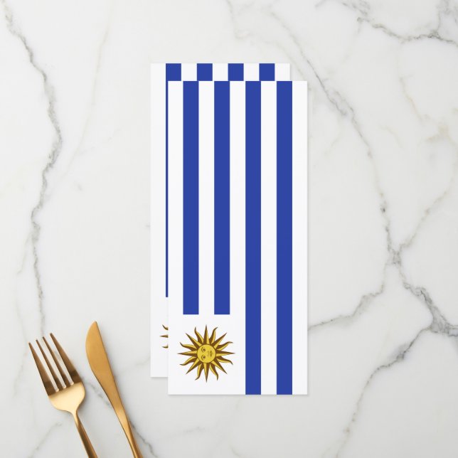 Uruguay-Flagge Menükarte (Vorderseite/Rückseite Beispiel)