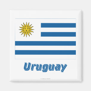 Uruguay-Flagge mit Name Magnet