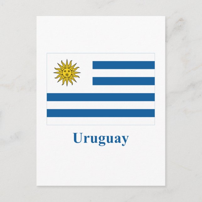 Uruguay-Flagge mit Name Postkarte (Vorderseite)