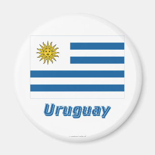 Uruguay-Flagge mit Namen Magnet
