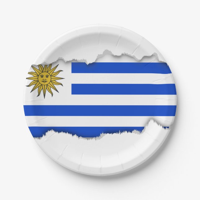 Uruguay-Flagge Pappteller (Vorderseite)