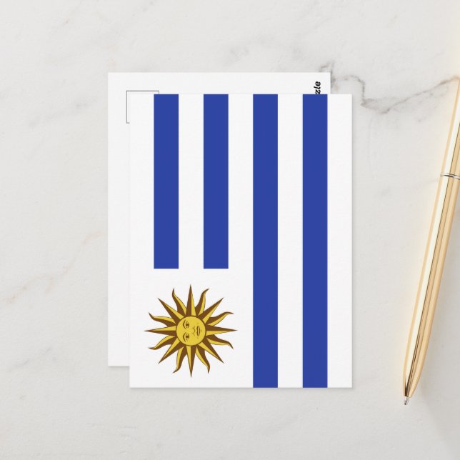 Uruguay-Flagge Postkarte (Vorderseite/Rückseite Beispiel)