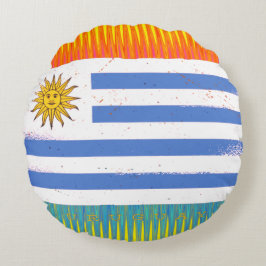Uruguay-Flagge Rundes Kissen
