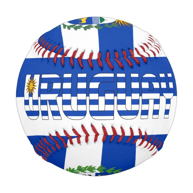 Uruguay-Flagge und Wappen Patriotisch Baseball (Vorderseite)