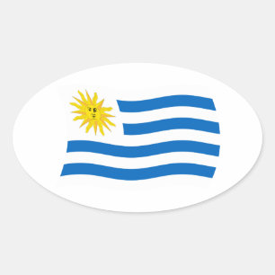 Uruguay-Flaggen-Aufkleber Ovaler Aufkleber