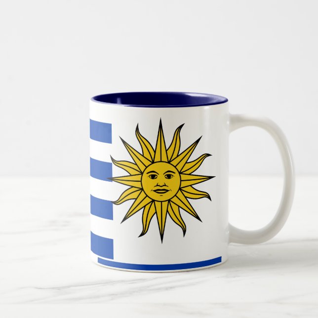 Uruguay-Flaggen-Tasse Zweifarbige Tasse (Rechts)