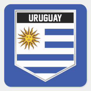 Uruguay-Flaggenschild Quadratischer Aufkleber