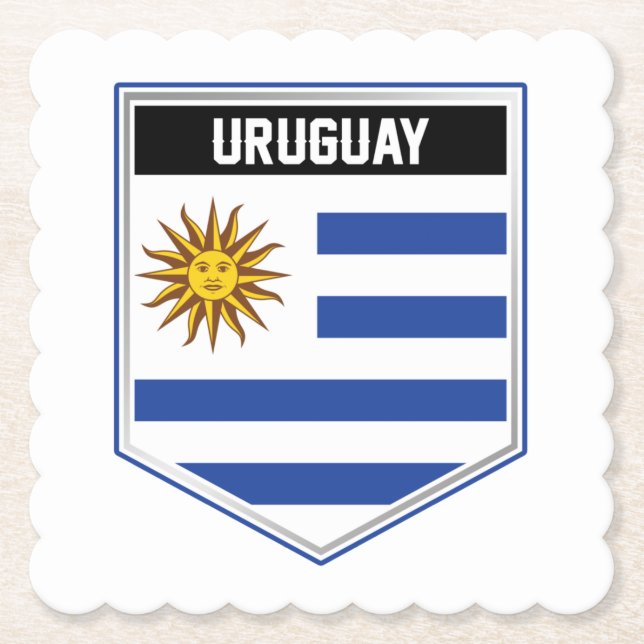 Uruguay-Flaggenschild Untersetzer (Vorderseite)
