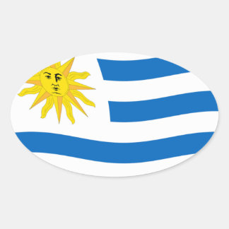 Uruguay-Flaggensticker Ovaler Aufkleber