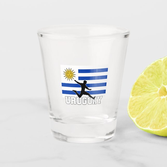 Uruguay Football Fußballnationalmannschaft Shootgl Schnapsglas (Vorderseite)