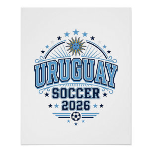 Uruguay Fußball 2026 Fußball Fett Land Typografie Poster