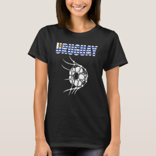 Uruguay-Fußball-Ball im Netz Unterstützung Uruguay T-Shirt