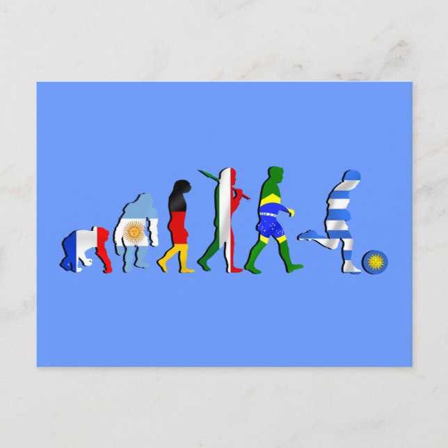 Uruguay Fußball-Evolution Futboli-Geschenke Postkarte (Vorderseite)